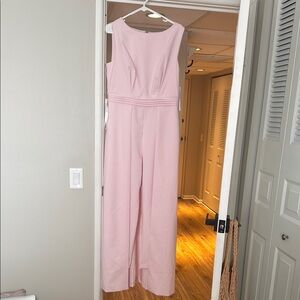 Kay Unger Pink Sleeveless Demi Walk Thru Jumpsuit